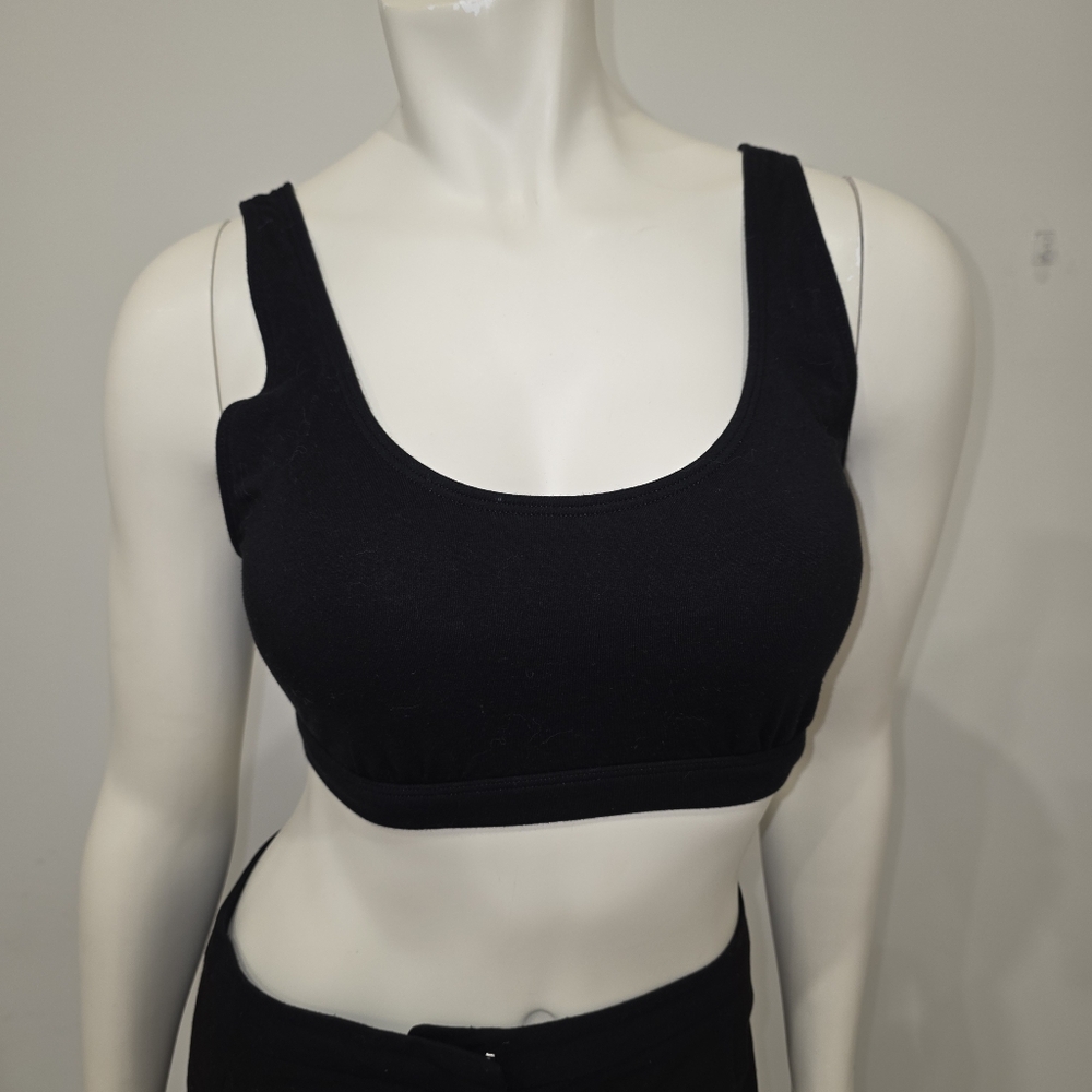 PINK Victoria's Secret Black Cotton Sports Bralette S-DD